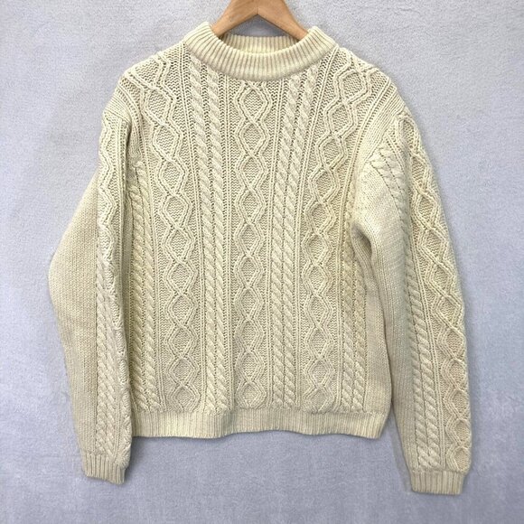Christopher Rand Other - Vintage Mens Fisherman Cable Knit Sweater Ivory Acrylic Small S Christopher Rand